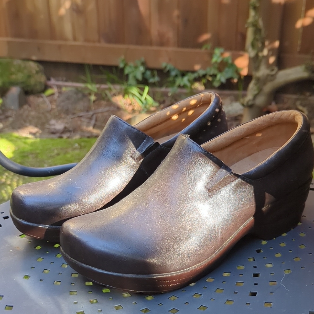 Portlandia Women's Brown Leather Clogs